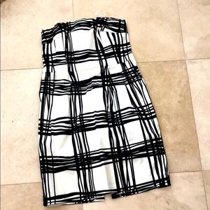 Express white black stripes dress mini sexy cute